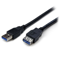 StarTech.com 2M BLACK USB 3.0 MALE TO FEMALE