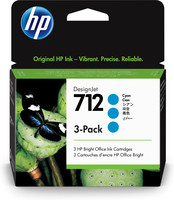 Hewlett Packard HP 712 3-PACK 29-ML CYAN