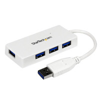 StarTech.com WHITE 4 PORT MINI USB 3.0 HUB