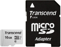 Transcend 16GB MICROSD W/ADAPTER UHS-I U1