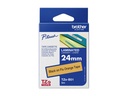 Brother TZe-B51 - Standard-Klebstoff - schwarz auf fluoreszierendem orange - Rolle (2,4 cm x 5 m)