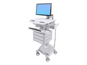 Ergotron Cart with LCD Arm, LiFe Powered, 3 Drawers - Wagen - offene Architektur - für LCD-Display / PC-Ausrüstung - verriegelbar - Aluminium, verzinker Stahl, hochwertiger Kunststoff - Bildschirmgröße: bis zu 61 cm (bis zu 24 Zoll)