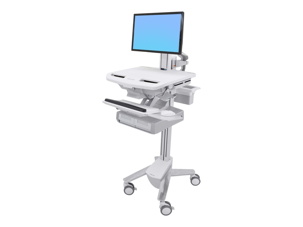 Ergotron Cart with LCD Pivot, 2 Drawers - Wagen - offene Architektur - für LCD-Display / PC-Ausrüstung - Kunststoff, Aluminium, verzinker Stahl - Bildschirmgröße: bis zu 61 cm (bis zu 24 Zoll)
