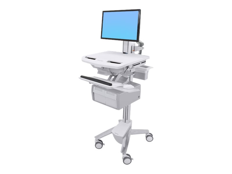 Ergotron Wagen - offene Architektur - für LCD-Display / PC-Ausrüstung - verriegelbar - medizinisch - Aluminium, verzinker Stahl, hochwertiger Kunststoff - Bildschirmgröße: bis zu 61 cm (bis zu 24 Zoll)