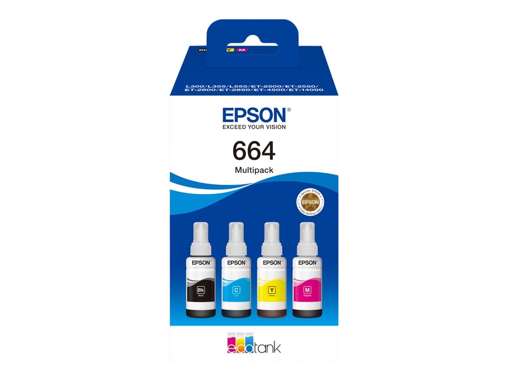 Epson EcoTank 664 - 4er-Pack - Schwarz, Gelb, Cyan, Magenta