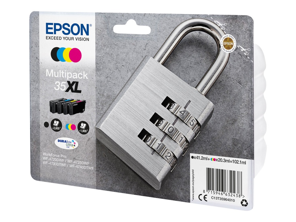 Epson 35XL Multipack - 4er-Pack - XL - Schwarz