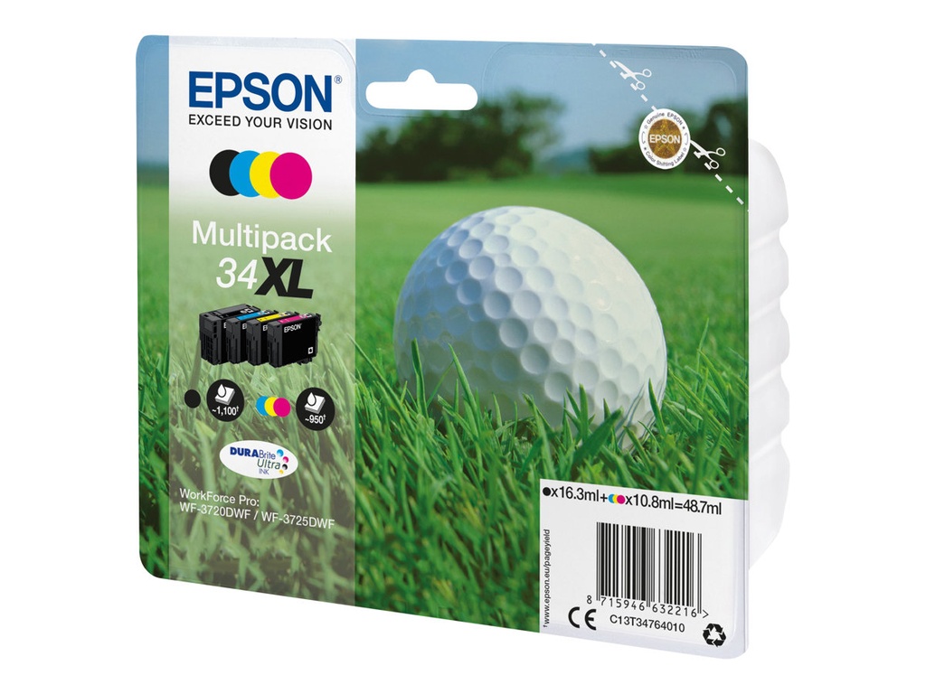 Epson 34XL - 4er-Pack - XL - Schwarz, Gelb, Cyan, Magenta