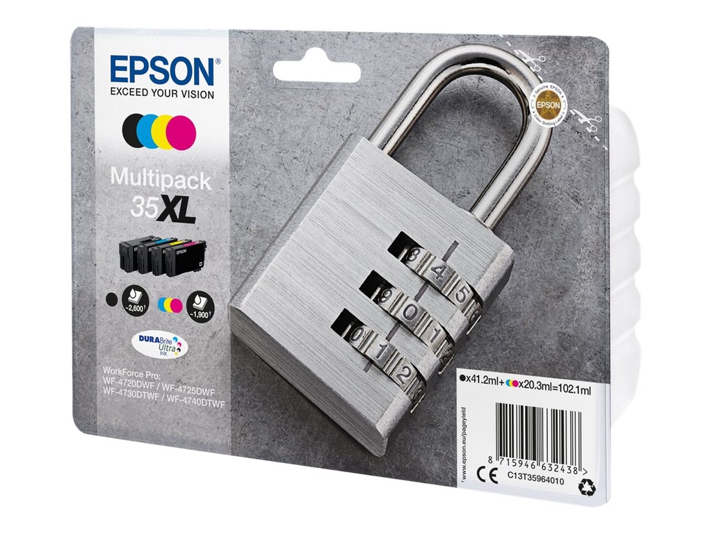 Epson 35XL Multipack - 4er-Pack - XL - Schwarz