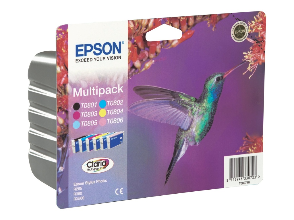 Epson T0807 Multipack - Schwarz, Gelb, Cyan, Magenta, hellmagentafarben, hell Cyan