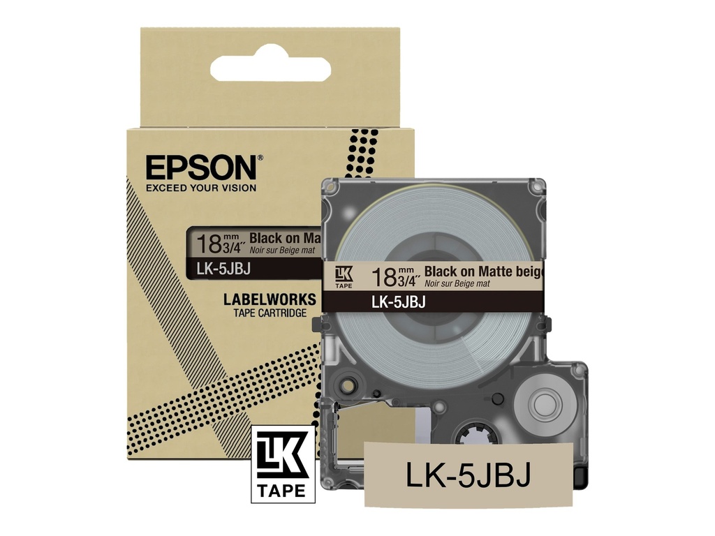 Epson LabelWorks LK-5JBJ - Schwarz auf mattem Beige - Rolle (1,8 cm x 8 m)