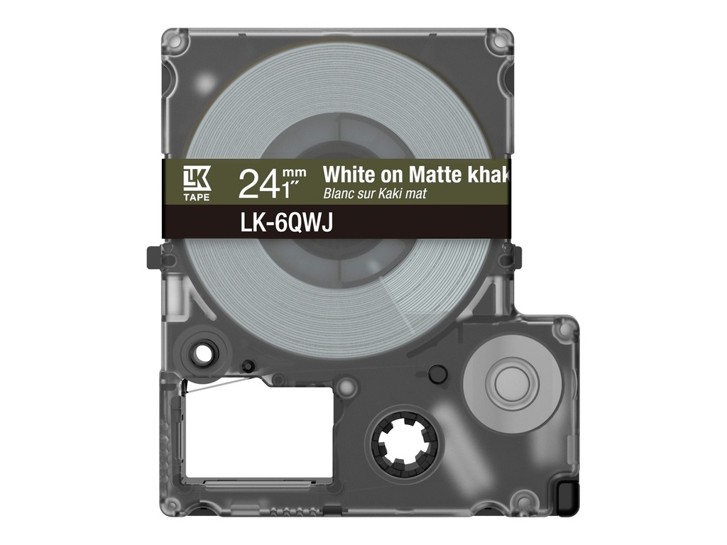 Epson LabelWorks LK-6QWJ - Weiß auf mattem Khaki - Rolle (2,4 cm x 8 m)