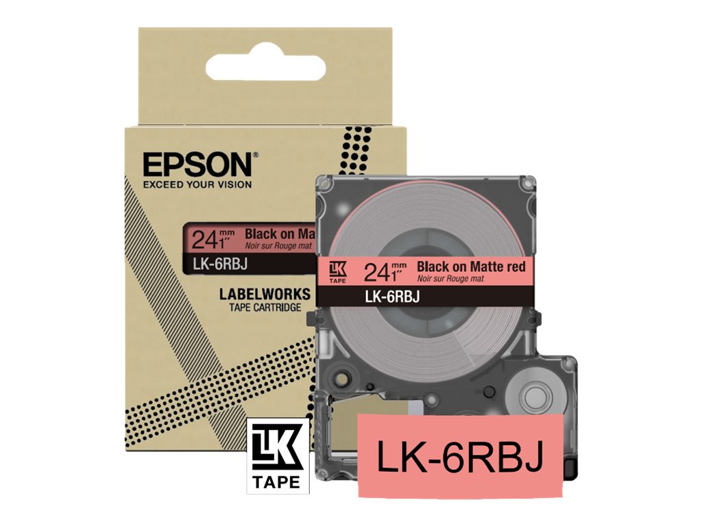 Epson LabelWorks LK-6RBJ - Schwarz auf Mattrot - Rolle (2,4 cm x 8 m)