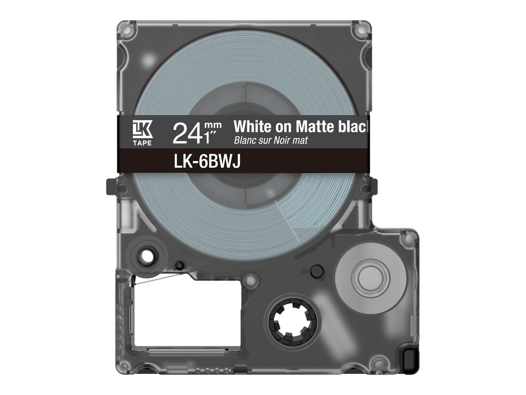 Epson LabelWorks LK-6BWJ - Weiß auf mattem Schwarz - Rolle (2,4 cm x 8 m)