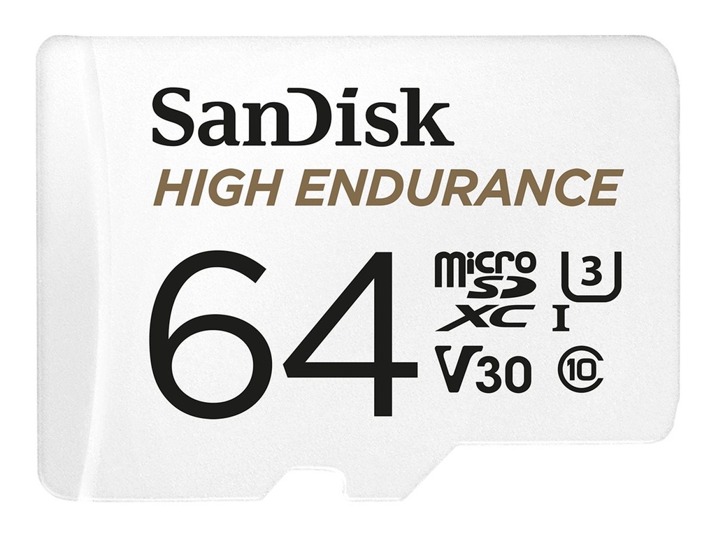 SanDisk High Endurance microSDXC Speicherkarte+ SD Adapter - Extended Capacity SD (MicroSDHC) - 64 GB
