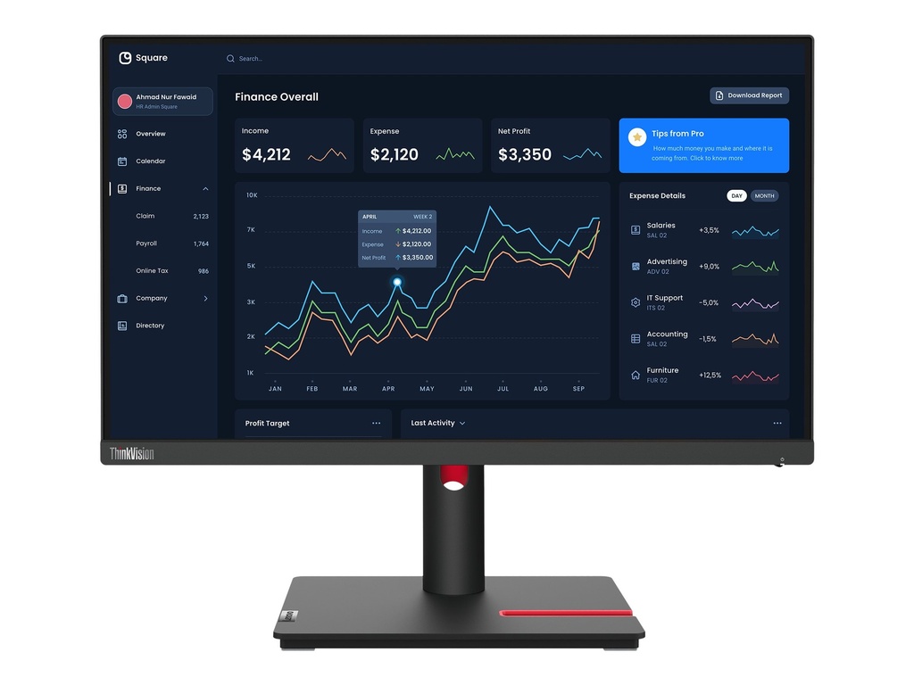 Lenovo ThinkVision T22i-30 - LED-Monitor - 55.9 cm (22")