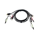 ATEN 2L-7D02UH Tastatur/Video/Maus (KVM)-Kabel Schwarz 1,8 m