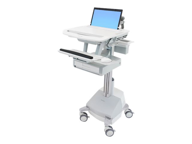 Ergotron Wagen (nur Laden) - offene Architektur - für Notebook / PC-Ausrüstung - verriegelbar - medizinisch - Kunststoff, Aluminium, verzinker Stahl - Bildschirmgröße: bis zu 43,9 cm (bis zu 17,3")
