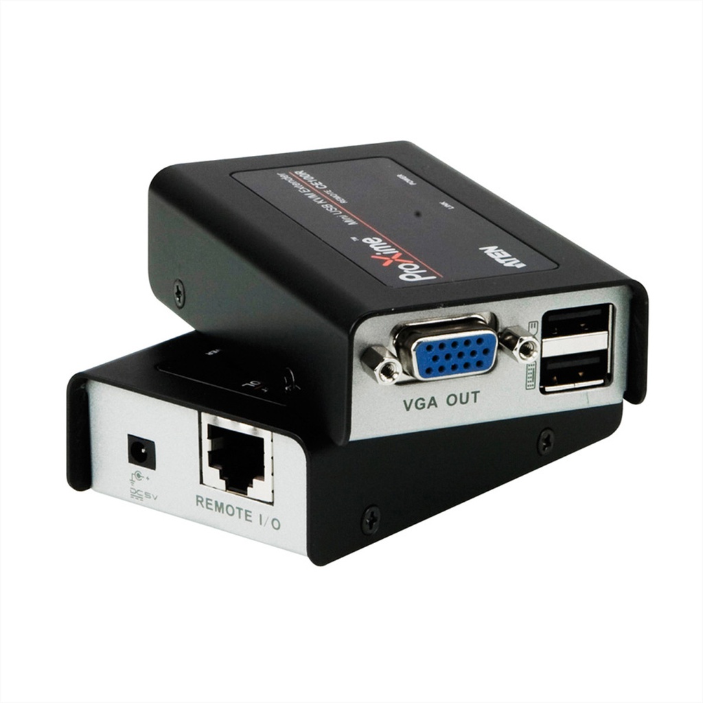 [CE100-AT-G] ATEN CE100 USB Mini KVM Extender 100m, schwarz/silber