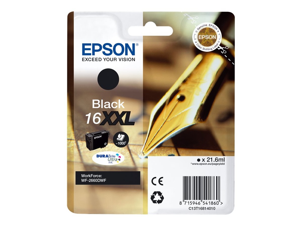 Epson 16XXL - 22 ml - XL - Schwarz - original
