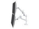 Ergotron LX - Befestigungskit (Spannbefestigung für Tisch, Stange, 2 Gelenkarme, 2 Erweiterungsklammern) - für 2 LCD-Displays - Aluminium, Stahl - weiß - Bildschirmgröße: bis zu 61 cm (bis zu 24 Zoll)