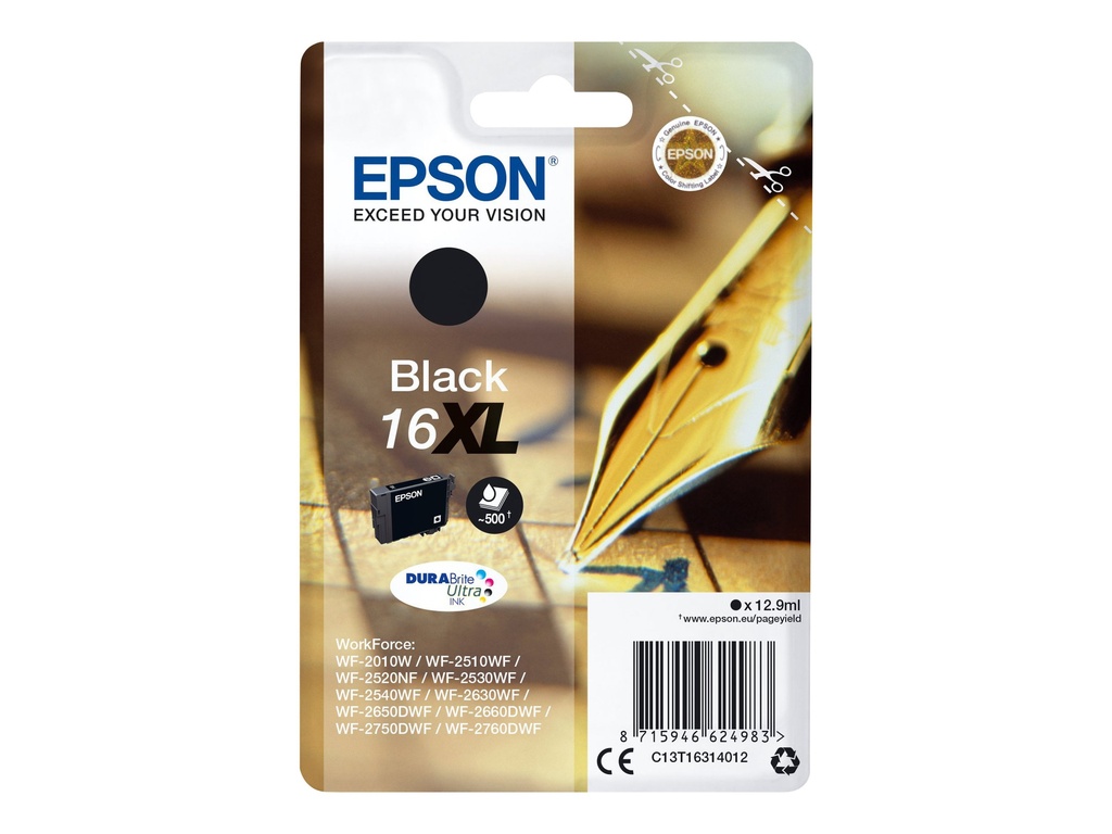Epson 16XL - 12.9 ml - XL - Schwarz - original