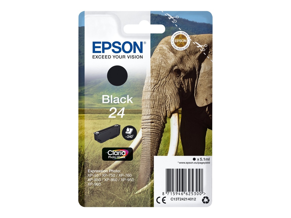 Epson 24 - 5.1 ml - Schwarz - original - Tintenpatrone