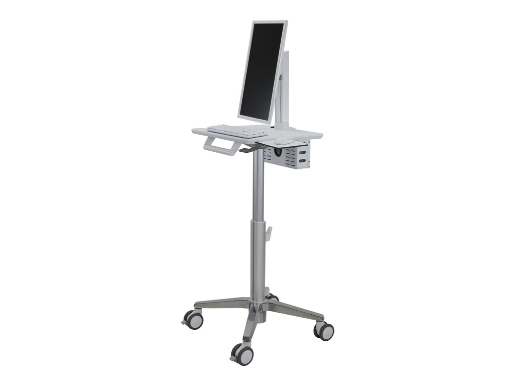 Ergotron Lean WOW SV10 - Wagen - leichtes Design - für LCD-Display / PC-Ausrüstung - medizinisch - weiß, Aluminium - Bildschirmgröße: bis zu 61 cm (bis zu 24 Zoll)