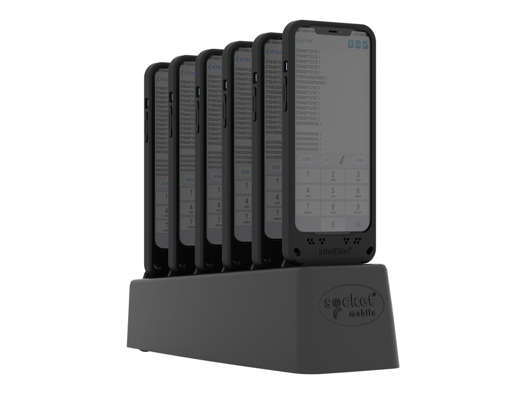 Socket Mobile DuraSled DS800 - Mit 6 Bay-Ladegerät - Barcode-Scanner - Begleiter - Linear-Imager - decodiert - Bluetooth 2.1 EDR (Packung mit 6)
