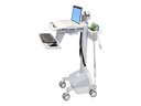 Ergotron EMR Laptop Cart, LiFe Powered - Wagen - für Notebook / PC-Ausrüstung - verriegelbar - medizinisch - Kunststoff, Aluminium, verzinker Stahl - Grau, weiß, Polished Aluminum - Bildschirmgröße: bis zu 43,9 cm (bis zu 17,3")