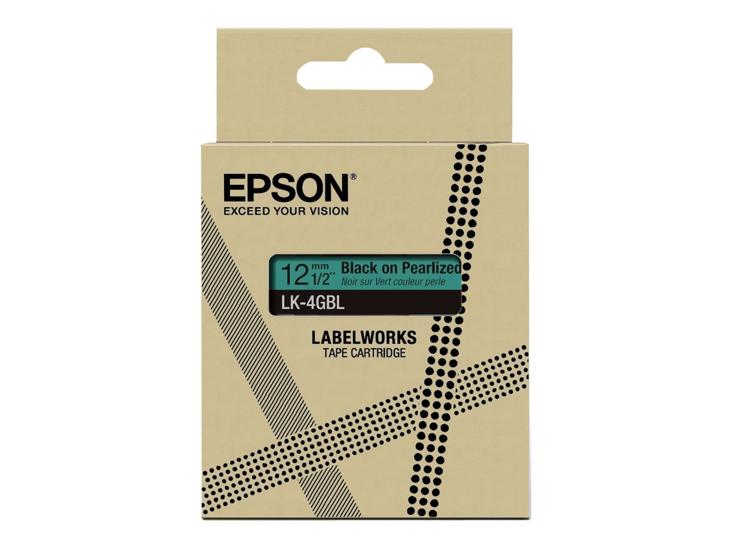 Epson LabelWorks LK-4GBL - Black on Pearlized Green - Rolle (1,2 cm x 9 m)