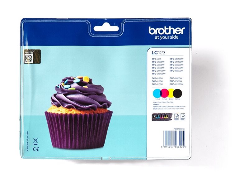 Brother LC123 - 4er-Pack - Schwarz, Gelb, Cyan