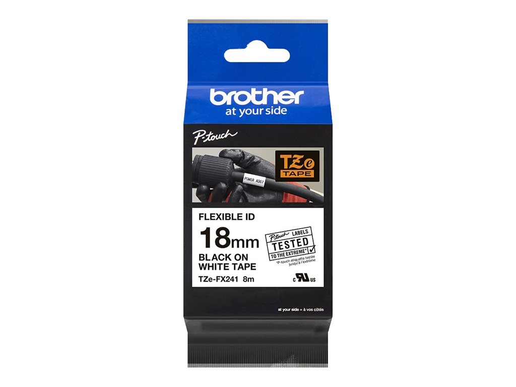 [TZEFX241] Brother TZe-FX241 - Klebstoff - Schwarz auf Weiß - Rolle (1,8 cm x 8 m)