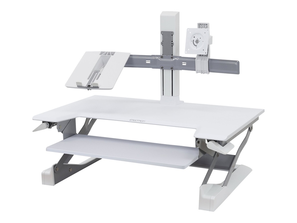 Ergotron WorkFit - Montagekomponente (Wagen-Upgradeset) - für LCD-Display/Notebook - Stahl - weiß - Bildschirmgröße: 61 cm (24")