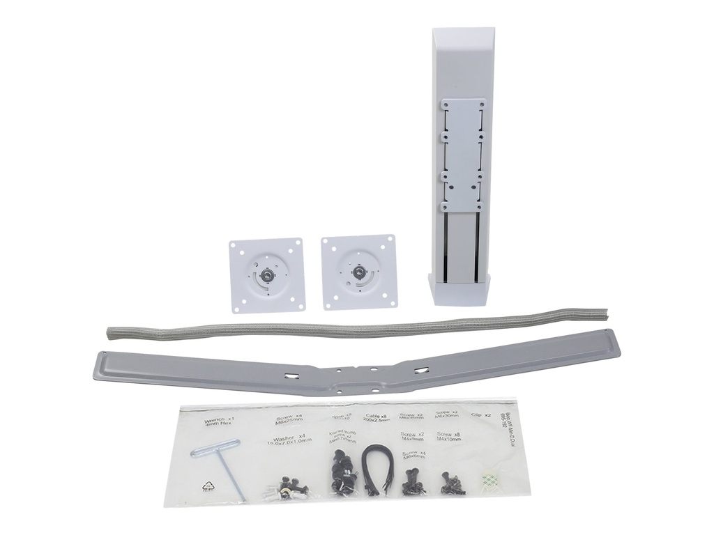 Ergotron WorkFit Dual Monitor Kit - Wagen-Upgrade-Kit für 2 Monitore - weiß