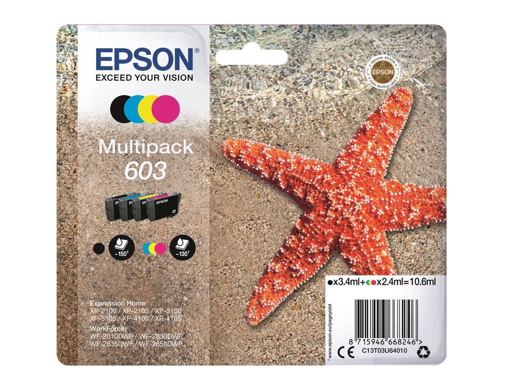 Epson 603 Multipack - 4er-Pack - Schwarz, Gelb