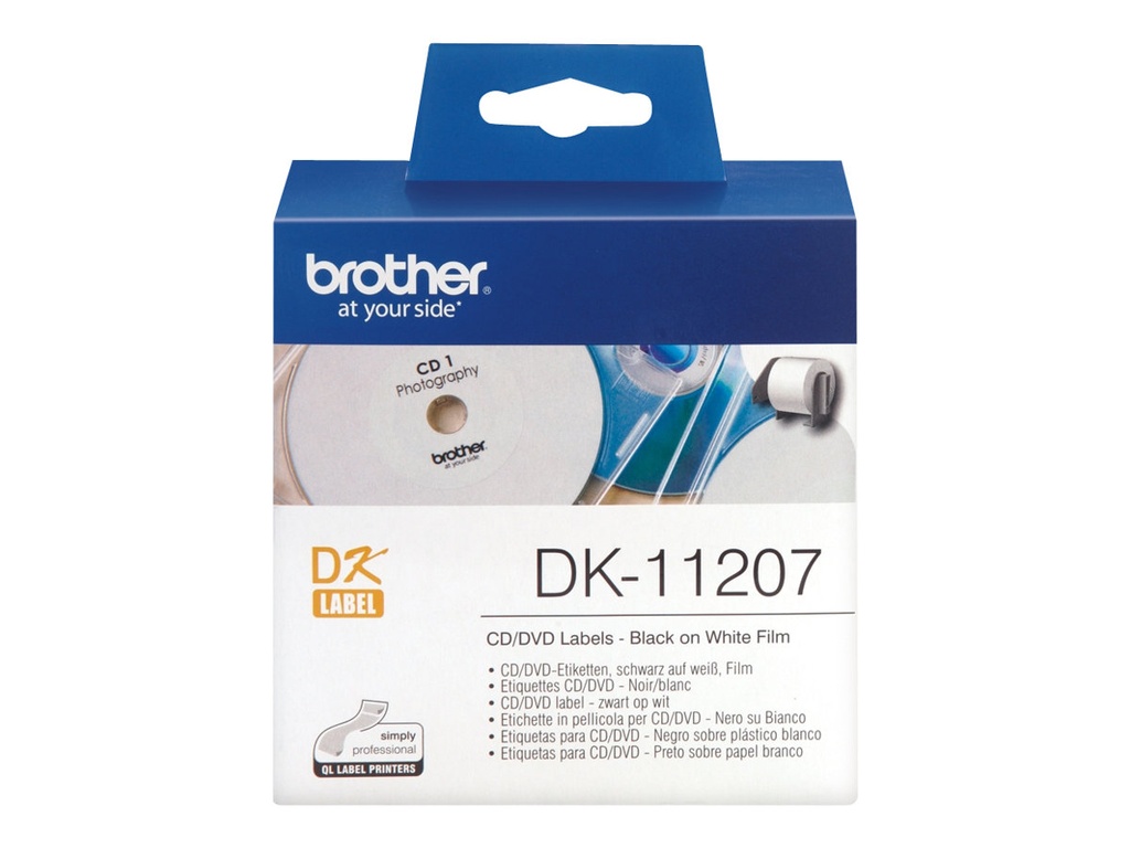 Brother DK-11207 - Schwarz auf Weiß - 100 CD/DVD-Etiketten