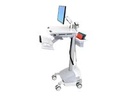 Ergotron EMR Cart with LCD Arm, SLA Powered - Wagen - für LCD-Display / PC-Ausrüstung - Kunststoff, Aluminium, verzinker Stahl - Grau, weiß, Polished Aluminum - Bildschirmgröße: bis zu 55,9 cm (bis zu 22 Zoll)