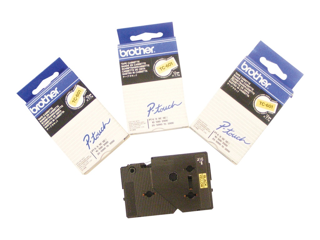 Brother Schwarz, Gelb - Rolle (1,2 cm x 8 m)