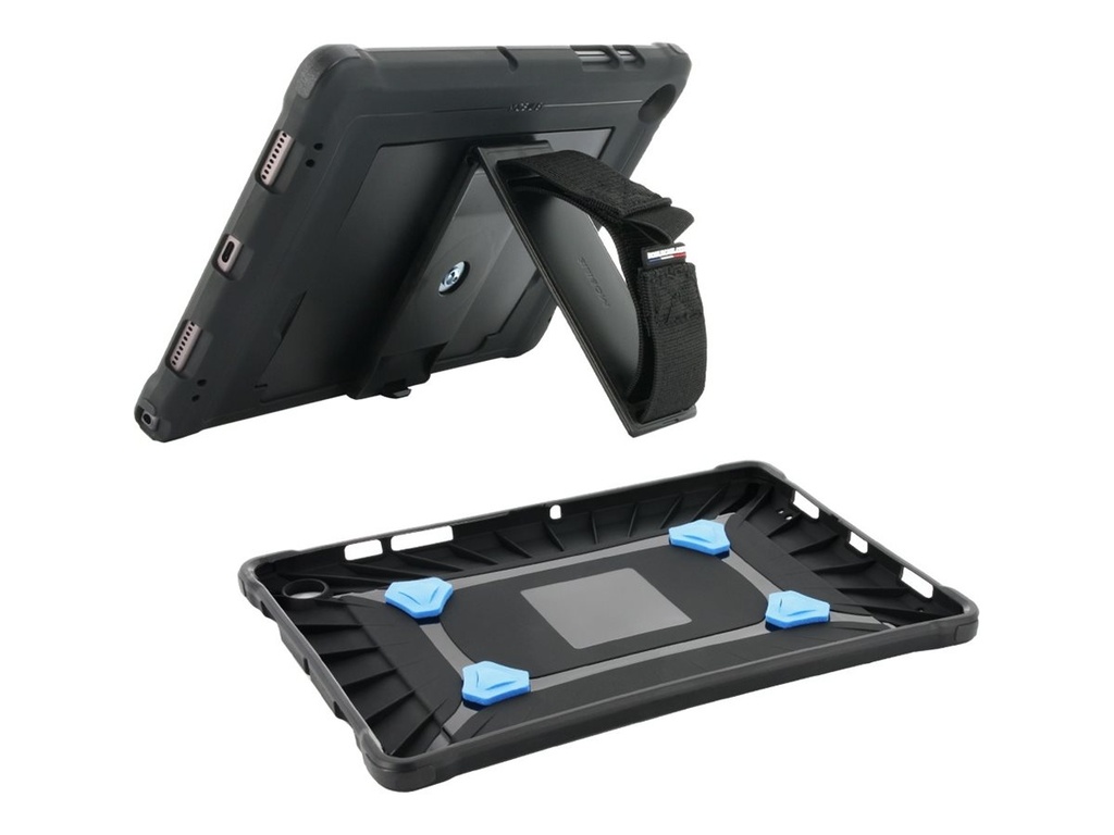 Mobilis PROTECH - Hintere Abdeckung für Tablet - mit Ständer & Handschlaufe, verstärkt - Schwarz - für Apple 10.9-inch iPad (10. Generation)