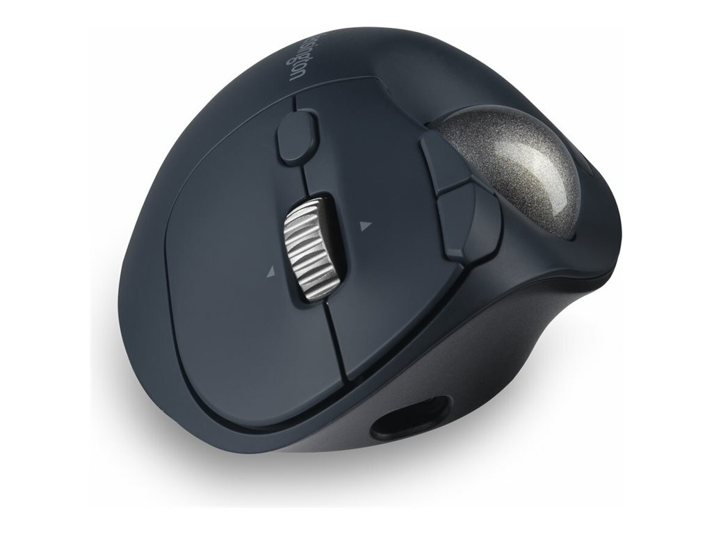 Kensington Pro Fit Ergo TB550 Trackball EQ - Trackball - ergonomisch - optisch - 9 Tasten - kabellos - 2.4 GHz, Bluetooth - kabelloser Empfänger (USB)