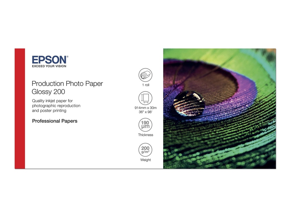 Epson Production - Polyethylen (PE) - glänzend - mikroporös - 200 Mikron - Rolle (91,4 cm x 30 m)