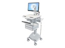 Ergotron Wagen - für LCD-Display / PC-Ausrüstung - medizinisch - Aluminium, verzinker Stahl, hochwertiger Kunststoff - Grau, weiß, Polished Aluminum - Bildschirmgröße: bis zu 61 cm (bis zu 24 Zoll)