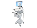 Ergotron Wagen - für LCD-Display / PC-Ausrüstung - medizinisch - Aluminium, verzinker Stahl, hochwertiger Kunststoff - Grau, weiß, Polished Aluminum - Bildschirmgröße: bis zu 61 cm (bis zu 24 Zoll)