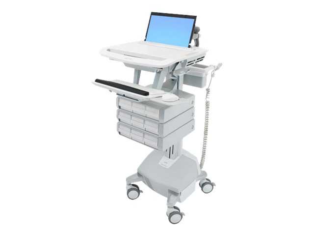 Ergotron Wagen - offene Architektur - für Notebook/Tastatur/Maus - medizinisch - Aluminium, verzinker Stahl, hochwertiger Kunststoff - Grau, weiß, Polished Aluminum - Bildschirmgröße: bis zu 43,9 cm (17,3" Breitbild)