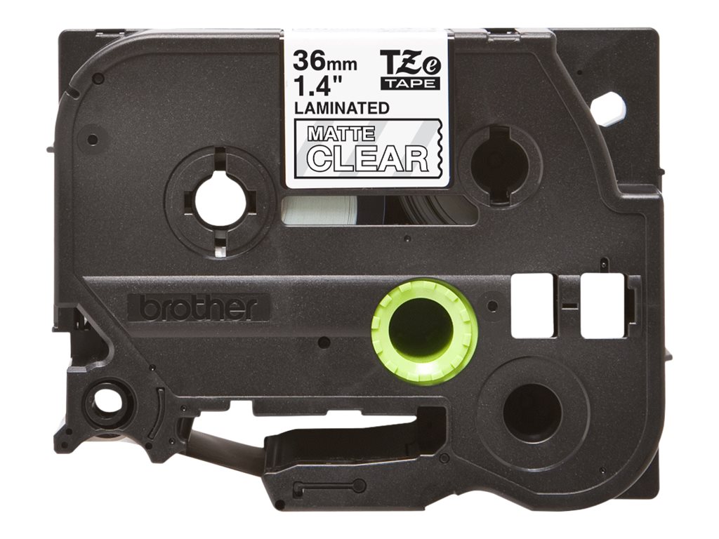 Brother TZe-M65 - Matt - Klebstoff - weiß auf transparent matt - Rolle (3,6 cm x 8 m)