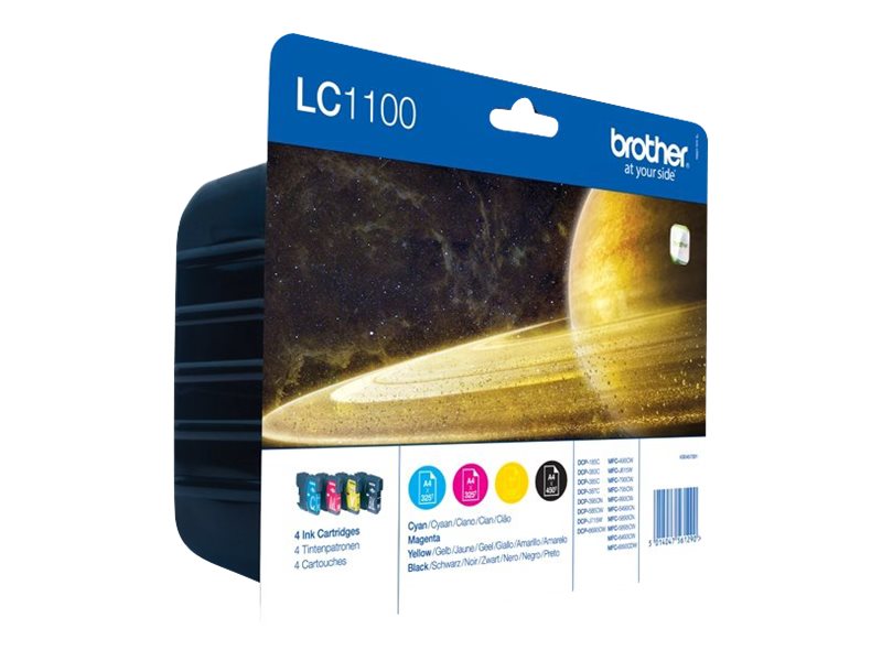 Brother LC LC1100 Value Pack - Tintenpatrone Original - Schwarz, Cyan, Magenta, Yellow - 9,5 ml