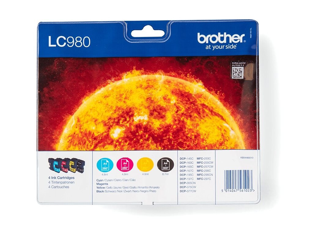 Brother LC980VALBP - 4er-Pack - Schwarz, Gelb
