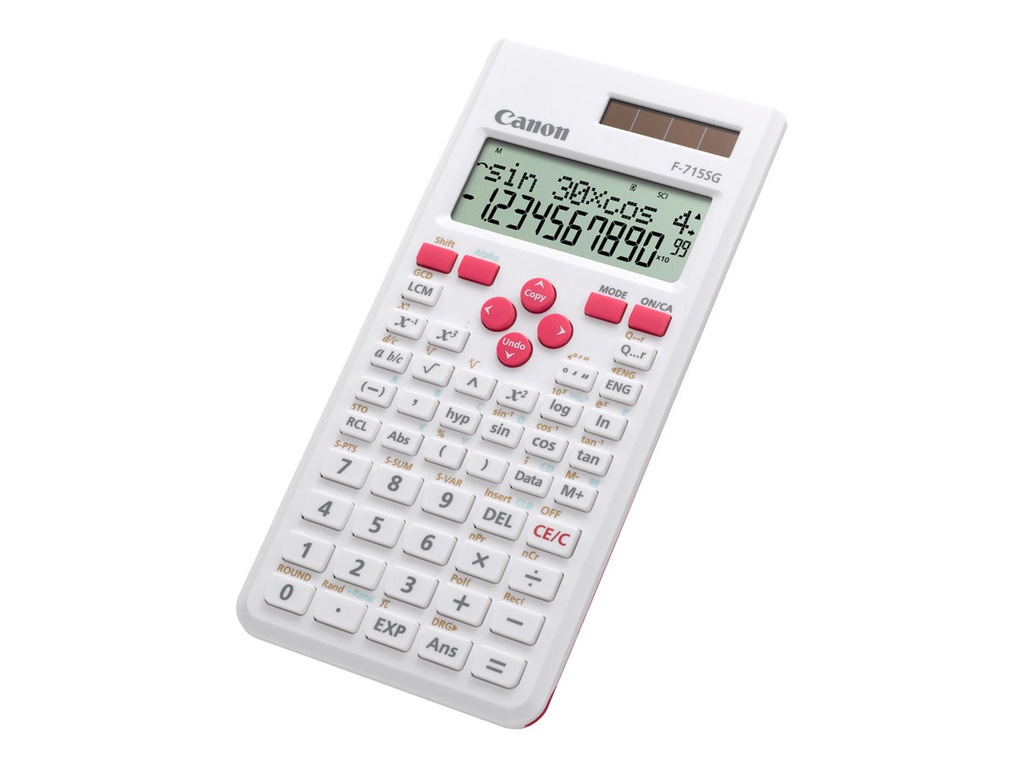 Canon F-715SG EXP DBL - Weiss-Rot - Tasche - Wissenschaftlicher Taschenrechner - 12 Ziffern - 2 Zeilen - Batterie/Solar - Pink - Weiß