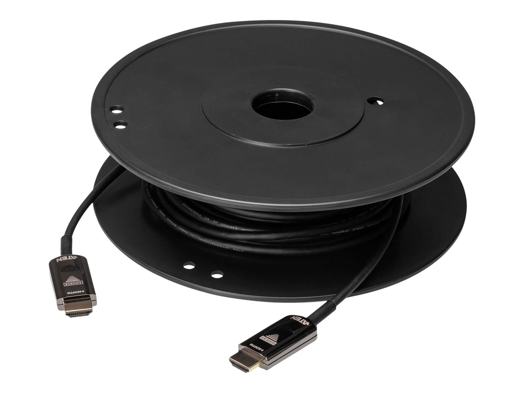 ATEN VanCryst VE781020 - HDMI-Kabel - HDMI männlich zu HDMI männlich - 20 m - Hybrid Kupfer/Kohlefaser - Schwarz - 4K Unterstützung, Active Optical Cable (AOC)