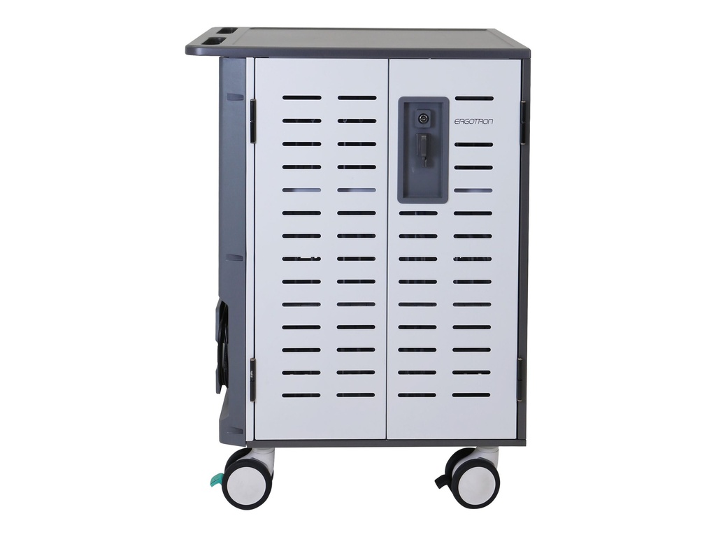 Ergotron Zip40 - Wagen (charge and management) - für 40 Tablets / Notebooks - verriegelbar - Stahl - Grau, weiß - Bildschirmgröße: bis zu 39,6 cm (bis zu 15,6 Zoll)
